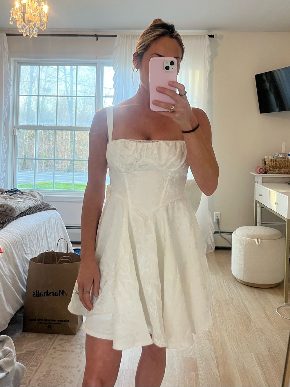 Princess Polly White Mini Dress with Bow